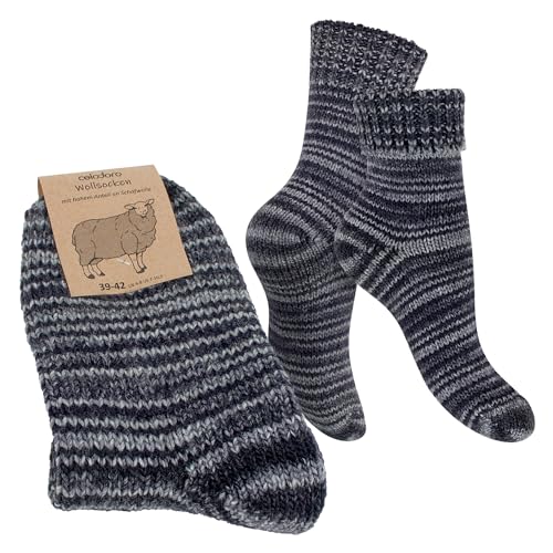 Celodoro Damen & Herren Mouline Wollsocken mit Umschlag (1 Paar) - Grau 35-38 von Celodoro