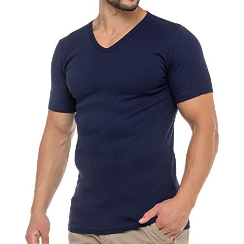 Celodoro Herren Business T-Shirt V-Neck (1 Stück) - Marine 3XL von Celodoro