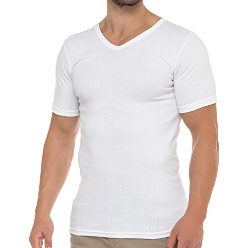Celodoro Herren Business T-Shirt V-Neck (1 Stück) - Weiß XXL von Celodoro