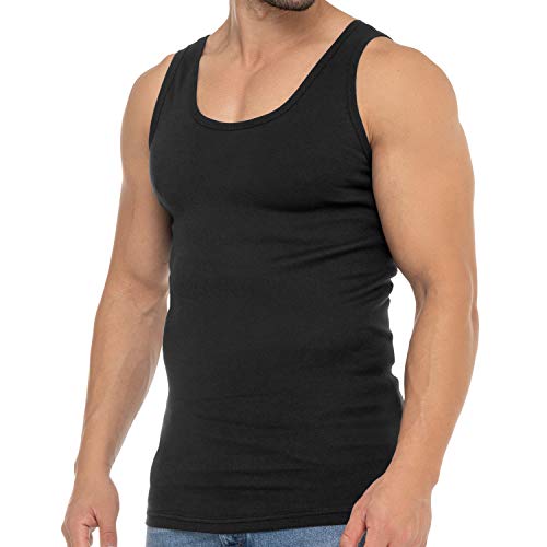 Celodoro Herren Business Tank Top (1 Stück) Achselhemd aus Baumwolle - Schwarz S von Celodoro