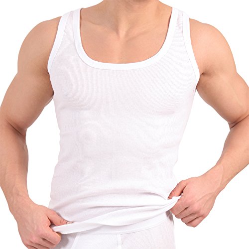 Celodoro Herren Unterhemd (5er Pack) Doppelripp Tanktop aus Baumwolle 8/XXL von Celodoro
