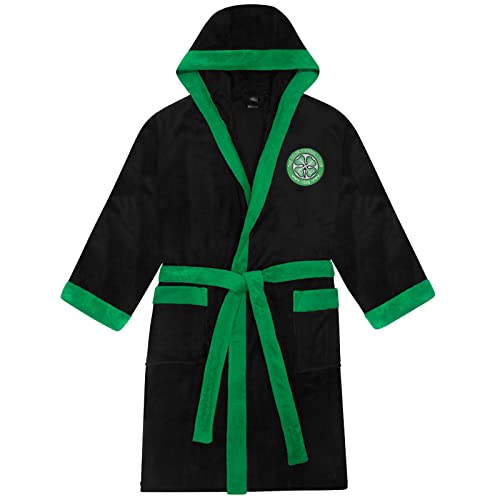 Celtic FC - Herren Fleece-Bademantel mit Kapuze - Offizielles Merchandise - Geschenk für Fußballfans - Schwarz - 3XL von Celtic F.C.