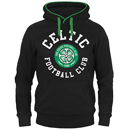 Celtic FC - Herren Fleece-Hoodie mit Grafikprint - offizielles Merchandise - Geschenk für Fußballfans - Schwarz - L von Celtic F.C.