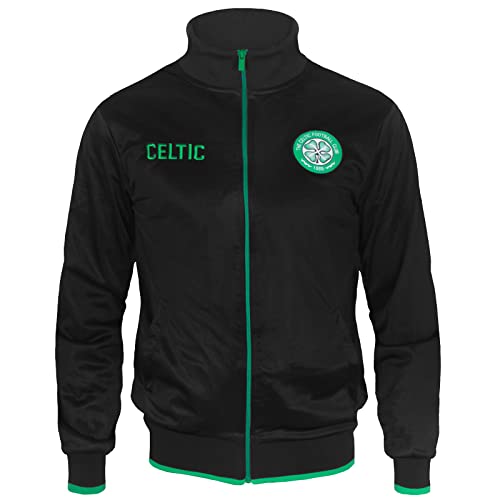 Celtic FC - Herren Trainingsjacke im Retro-Design - Offizielles Merchandise - Geschenk für Fußballfans - Schwarz - L von Celtic F.C.