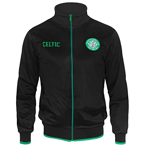 Celtic FC - Herren Trainingsjacke im Retro-Design - Offizielles Merchandise - Geschenk für Fußballfans - Schwarz - S von Celtic F.C.
