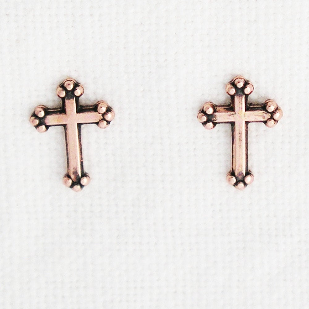 Kupfer Florentiner Kreuz Ohrstecker Massiv Mit Hypoallergenem Stahl Post Und Kupplungen Kupfer Florentiner Kreuz Ohrstecker Massiv Mit Hypoallergenem Stahl Post Und Kupplungen von CelticCopperJewelry
