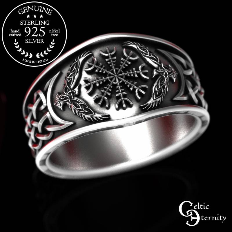 Wikinger Helm Der Ehrfurcht, Runenring Aus Sterling Silber, 1160 von CelticEternity