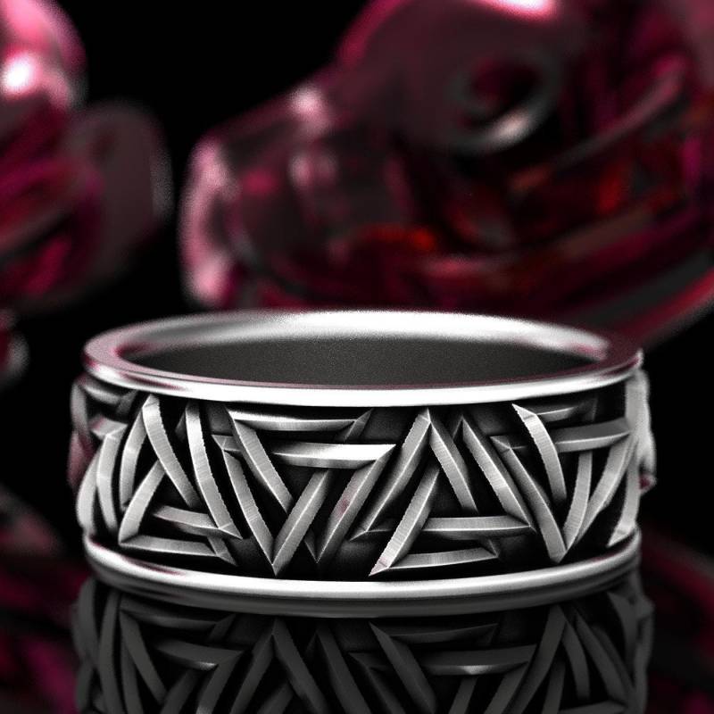 Wikinger Herrenring Valknut Knoten Ring Keltisch Runenschmuck von CelticEternity