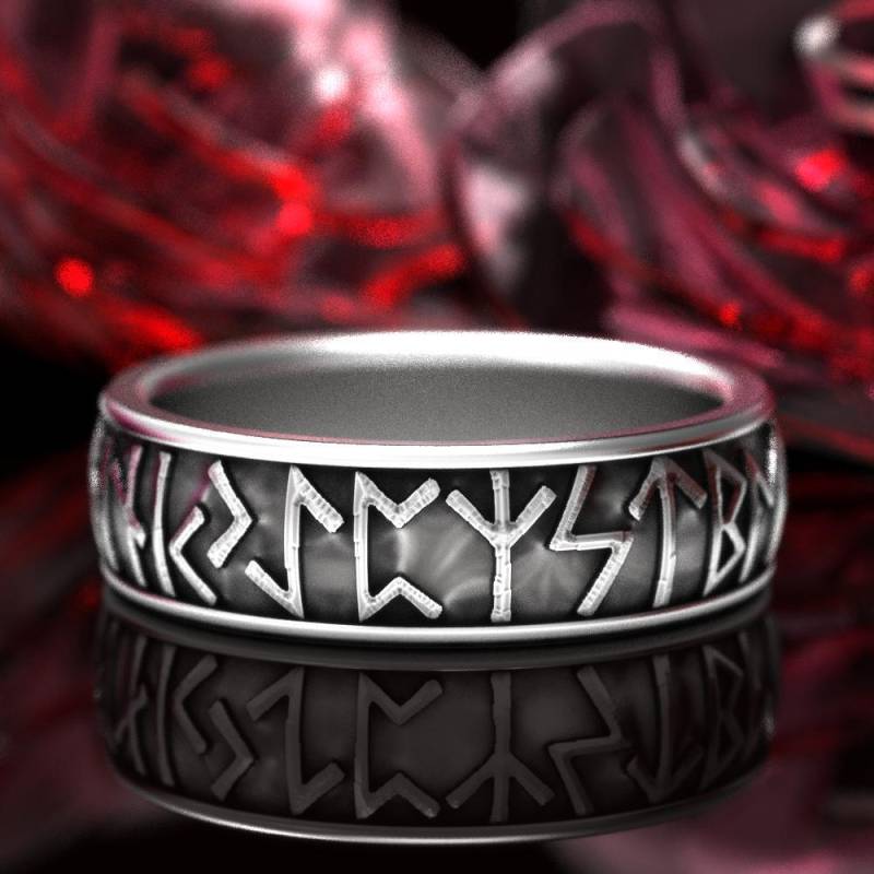 sterling Silber Runenring, Runenring Nach Wunsch, Futhark Script Ehering, Odins Buchstaben Maßgeschneidertes Handfasting Band, 1788 von CelticEternity