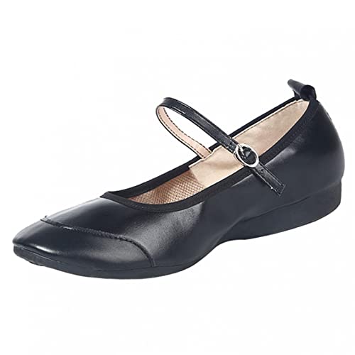 Celucke Ballerinas Damen Freizeitschuhe Ballettschuhe Flache Latin Dance Schuhe Sommer Ballettschläppchen Elegante Tanzschuhe Glänzend Niedrige Absätze Slip On Geschlossen Flatform Party 38 EU von Celucke Damenschuhe