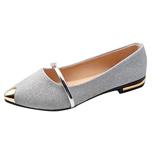 Celucke Flache Ballerinas Damen Geschlossene Schuhe Ballettschuhe Flacher Absatz Freizeitschuhe Sommer Elegant Sandalen Slip on Low Ballettschläppchen Flatform Damenschuhe Flat Shoes Frauen 39EU von Celucke Damenschuhe