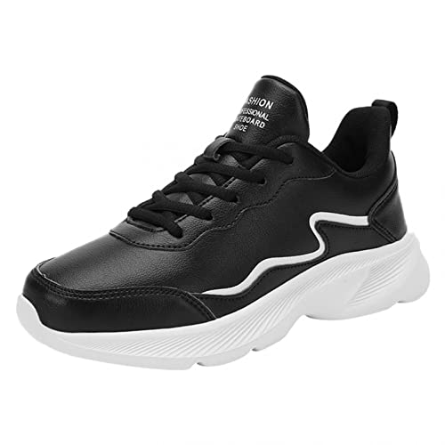 Celucke Schnürschuhe Sneaker Damen Leder Turnschuhe Sportschuhe Laufschuhe rutschfeste Tennis Schuhe Flache Running Shoe Low Top Outdoor Fitnessschuhe Gym von Celucke Damenschuhe