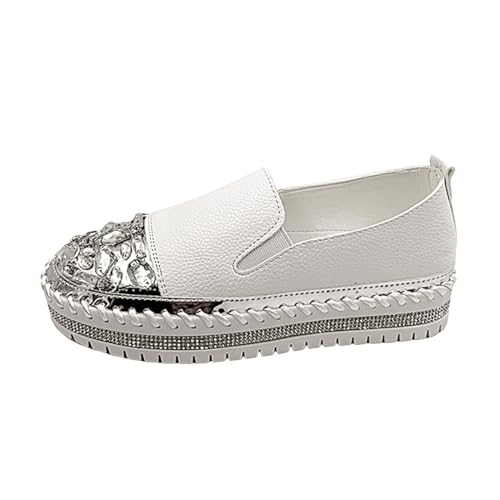 Celucke Slip On Sneaker Damen Strass Slipper mit Glitzer-Optik Frauen Bequeme Leichte Atmungsaktive Freizeitschuhe Low Top Flache Schuhe Schöner Damenschuhe von Celucke Damenschuhe