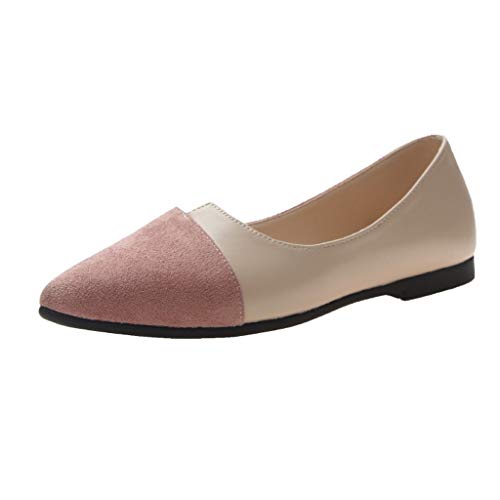 Damen Geschlossene Ballerinas Flache Slip-Ons Bequeme Damenschuhe Casual Schöner Schuh Frauen Elegante Slipper Celucke (Pink, 37 EU) von Celucke Damenschuhe