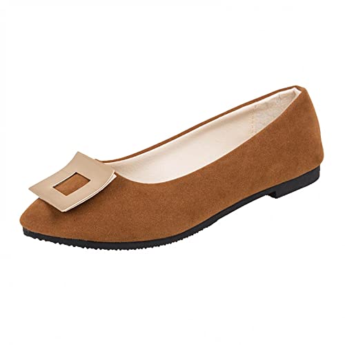 Damen Klassische Ballerinas Flache Loafer mit Leopardenmuster, Frauen Bequeme Mokassins Elegante Slipper Casual Slip-Ons Damenschuhe Schöner Schuh Celucke (Braun, 38 EU) von Celucke Damenschuhe