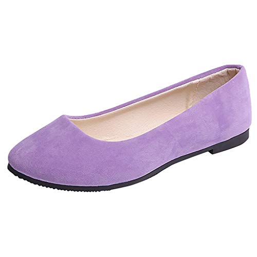 Damen Klassische Ballerinas Flache Mokassins Einfarbig Loafer Bequeme Slip-Ons Frauen Elegante Slipper Freizeitschuhe Damenschuhe Schöner Schuh Celucke (Violett, 39 EU) von Celucke Damenschuhe