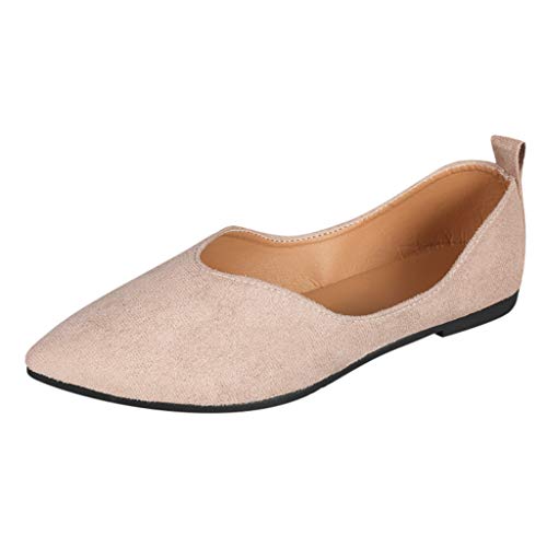 Damen Mary Jane Halbschuhe Mokassin Flache Loafer Freizeitschuhe Slipper Bootsschuhe Casual Schuhe Leichte Bequeme Atmungsaktiv Celucke (Beige, 36 EU) von Celucke Damenschuhe