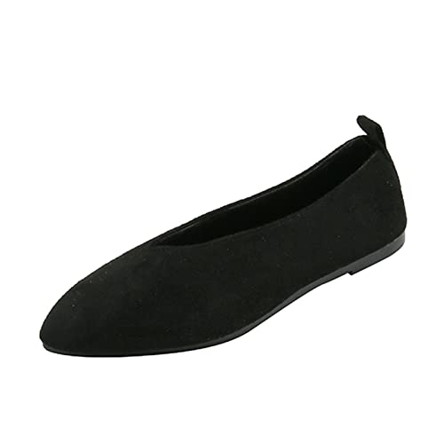 Celucke Ballerinas Damen Wildleder Slip on Sommer Flache Schuhe Elegant Slipper Loafer rutschfest Frauen Einzelne Schuhe Bequemen mit Niedrigem Absatz Hausschuhe Sommerschuhe von Celucke Sandalette