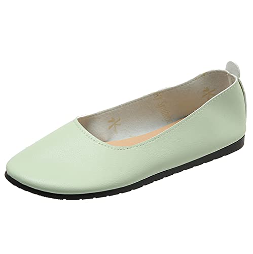 Celucke Damen Klassische Ballerinas Profilsohle Sommer Flache Schuhe Leicht Slip-on Runde Zehe Damenschuhe Geschlossene Freizeitschuhe von Celucke Sandalette