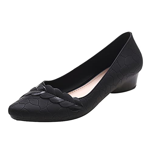 Celucke Damenschuhe Damen Weicher Boden Schuhe Frauen Lederschuhe Geschlossene Niedriger Absatz Pumps Bequemen Flache Freizeitschuhe von Celucke Sandalette