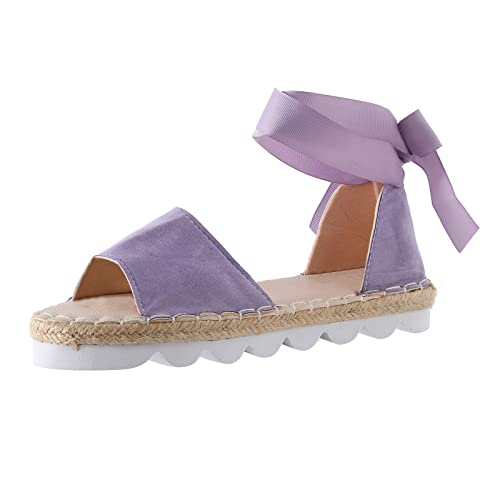 Celucke Schnürsandalen Damen Sommer Damenschuhe Comfort Plateausandalen Atmungsaktive Flache Sandaletten Sandale Freizeitschuhe von Celucke Sandalette