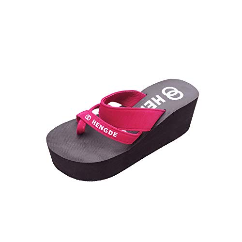 Damen Zehentrenner Flache Zehenstegsandalen Plateau Weichem Laufsohle, Celucke Frauen Flip Flops Sommer Strand Schuhe Urlaub Bequeme Sandalen von Celucke Sandalette