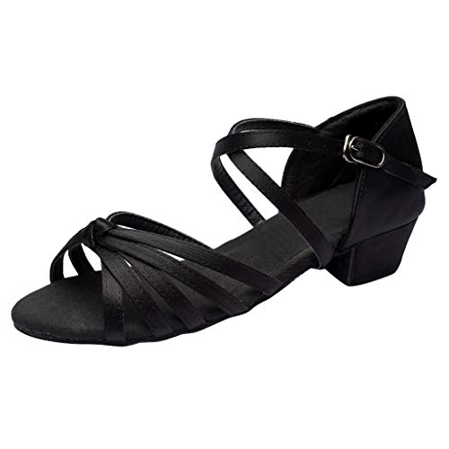 Tanzschuhe Damen Mädchen Standard Latin Party Dance Schuhe Ballsaal Salsa Tango Tanzschuhe Weiche Sohle für Mutter Tochter Gr 24-41 Celucke (Schwarz, 39 EU) von Celucke Sandalette