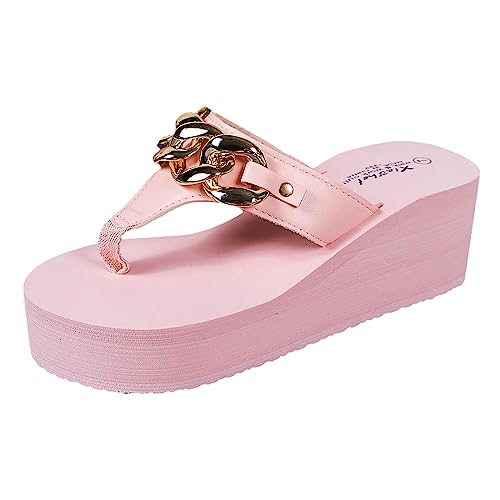 Zehentrenner Damenschuhe Keil Plateau Hausschuhe Bequem Böhmische Strandhausschuhe Sandalen Sommer Flip Flops Sandaletten Freizeitsandalen von Celucke Sandalette