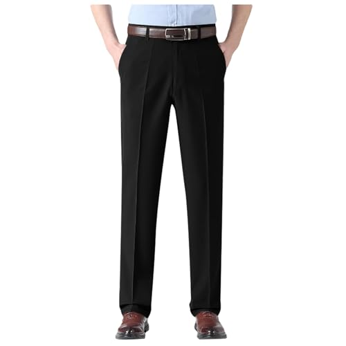 Anzughose Herren Klassischer Passform Business Hosen Bequeme Atmungsaktiv Freizeithose Straight Leg Pants Glatt Bügelfreie Hose Anzug Hosen Lässig Geradem Bein Stoffhose von Celucke