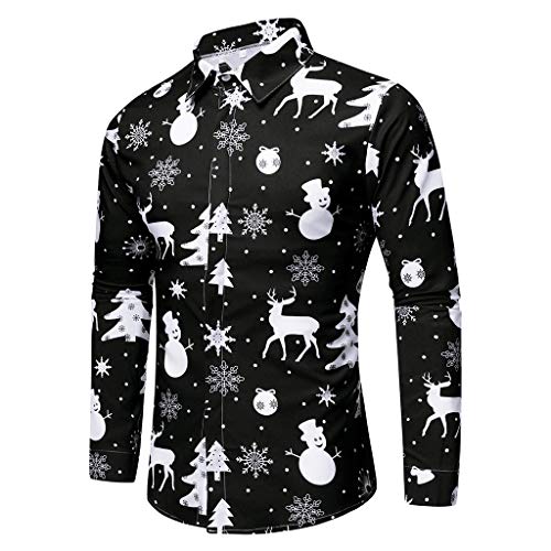 Celucke 3D Druck Weihnachtshemd Herren Freizeithemd Langärm Hemden Männer Weihnachten Sweatshirt Hemd Lustige Christmas Shirt Slim Fit mit Weihnachtsmotiv Schwarz,3XL Celucke 3D Druck Weihnachtshemd Herren Freizeithemd Langärm Hemden Männer Weihnachten Sweatshirt Hemd Lustige Christmas Shirt Slim Fit mit Weihnachtsmotiv Schwarz,3XL von Celucke