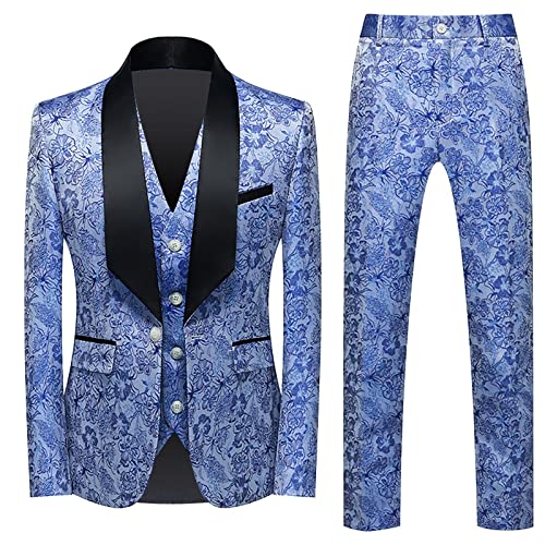 Celucke Anzug Herren Anzug Slim Fit 3 Teilig Herrenanzug 3-Teilig Anzüge Herren Modern Sakko für Business Hochzeit von Celucke