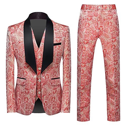 Celucke Anzug Herren Anzug Slim Fit 3 Teilig Herrenanzug 3-Teilig Anzüge Herren Modern Sakko für Business Hochzeit von Celucke