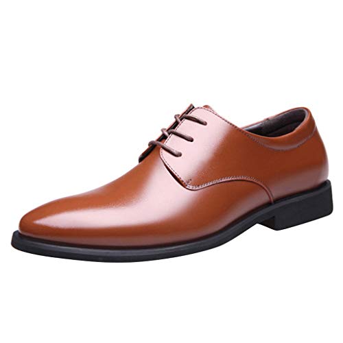 Celucke Anzugschuhe Herren Derbys Schnürhalbschuhe Spitz Derby-Schuhe Männer Schnürschuhe Party Hochzeit Casual Oxford Schuhe von Celucke