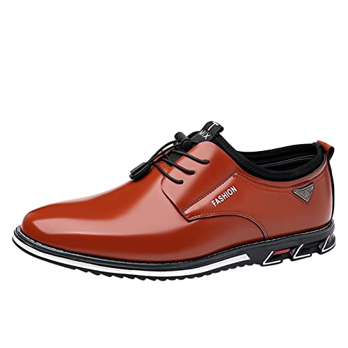 Celucke Anzugschuhe Herren Schnürhalbschuhe Klassischer Business Lederschuhe Derby Oxfords Atmungsaktiv Formal Hochzeit Schuhe von Celucke