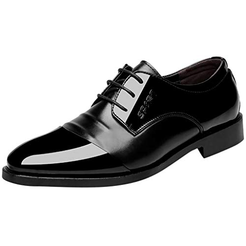 Celucke Anzugschuhe Herren Spitz Schnürhalbschuhe Männer Derbyschuhe Derbys Hochzeit Party Smoking Schuhe Lederschuhe Business-Halbschuh Schnürschuhe von Celucke