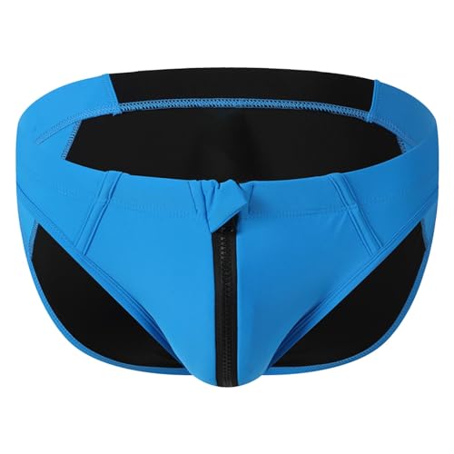Celucke Badehose Herren Eng Badeslip Sommer Schwimmhose Slip Bikini Slim Fit Schnelltrocknend Short Bademode Gefälschter Reißverschluss Strandshorts Freizeit Hawaiislip Schwimmwear Strandslip von Celucke