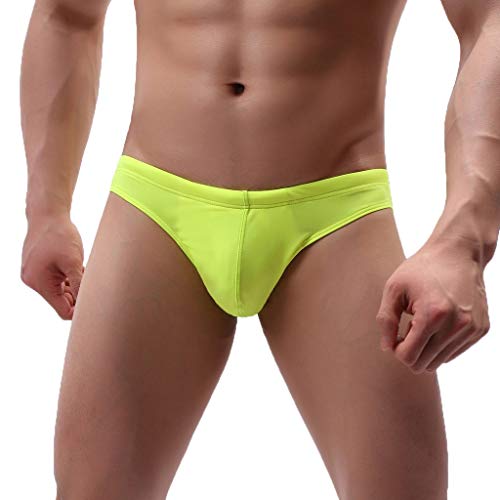Celucke Badehose Herren Enge Slips Männer Sommer Bademode Schwimmshorts Kurze Schwimmhose Schnelltrocknend Fest Sitzend Chlorresistent UV-Schutz (Grün, L) von Celucke