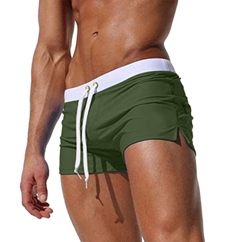 Celucke Badehose Herren Kurze Badeshorts Stretch Swim Boxers mit Kordelzug, Schwimmhose Männer Schnelltrocknend Schwimmshorts Badepants Boxerbadehose Sommer Shorts von Celucke