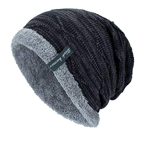 Celucke Beanie Herren Mode Strickmütze Plus Samt Kopf Hut Cap Warm Outdoor Trend Mützen, Männer Frauen Strickmützen von Celucke