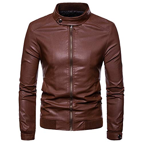 Celucke Biker Jacke Herren Lederjack mit Hochgeschlossenes,Männer Winterjacke Herbst Winter Mode Slim Fit Celucke Biker Jacke Herren Lederjack mit Hochgeschlossenes,Männer Winterjacke Herbst Winter Mode Slim Fit von Celucke