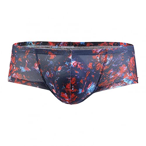 Celucke Boxershorts Herren Unterwäsche U Convex Slips Mesh Atmungsaktive Unterhose Classic Slip Low Waist Männer Retroshorts Boxer Brief Swimming Shorts(Blau,L) von Celucke