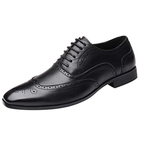 Celucke Budapester Herren Schnürhalbschuhe Lederschuhe Business-Halbschuh, Männer Anzugschuhe Oxford Derby Schuhe Business Schnürschuhe von Celucke