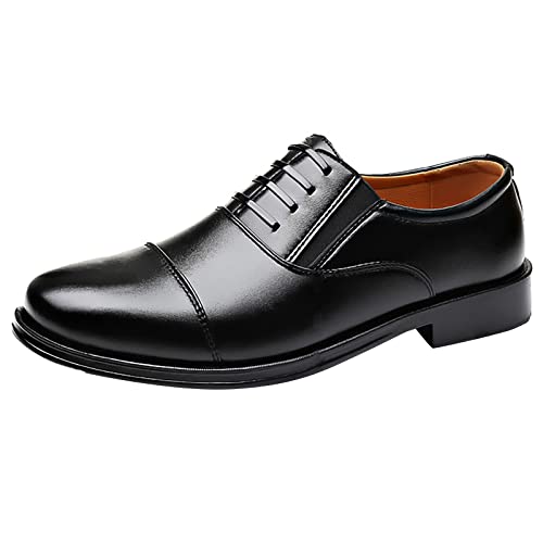 Celucke Business Schuhe Herren Anzugschuhe Schwarz Leder Schnürhalbschuhe Klassischer Derby Oxford Hochzeit Schuhe Schnürschuh Lederschuhe Formal Shoes Klassischer Lackschuhe von Celucke