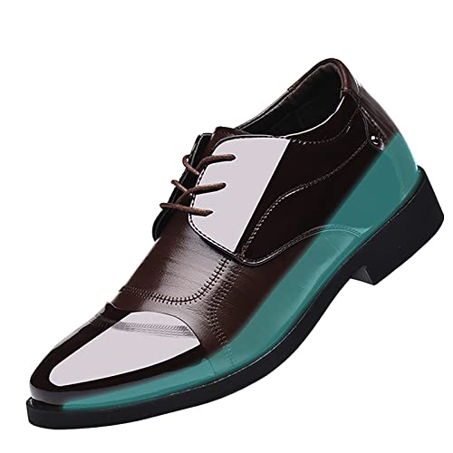 Celucke Business Schuhe Herren Anzugschuhe Schwarz Leder Schnürhalbschuhe Klassischer Derby Oxford Hochzeit Schuhe Schnürschuh Lederschuhe Formal Shoes Klassischer Lackschuhe von Celucke