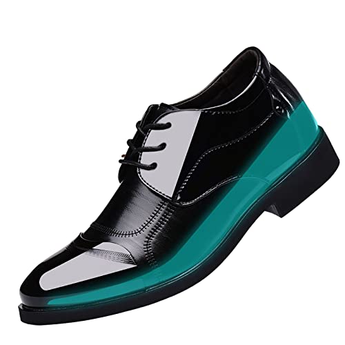 Celucke Business Schuhe Herren Anzugschuhe Schwarz Leder Schnürhalbschuhe Klassischer Derby Oxford Hochzeit Schuhe Schnürschuh Lederschuhe Formal Shoes Klassischer Lackschuhe von Celucke