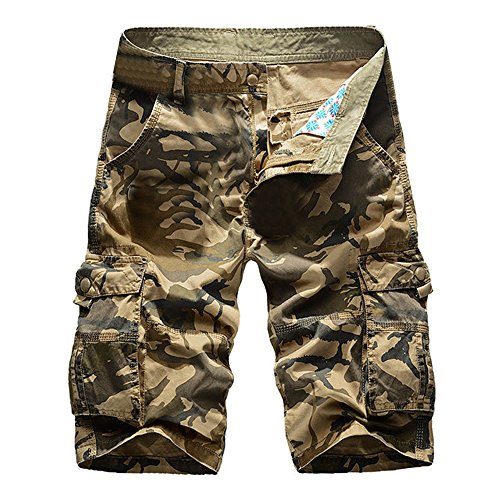 Celucke Cargoshorts mit Miitary-Muster, Kurze Hosen Herren Bermuda Shorts Bundhose Camo Army Feldhose Sommer Männer Freizeithose von Celucke