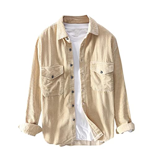 Celucke Cordhemd Herren Cord-Hemd Langarm Männer Freizeithemd Regular Fit Button-down Shirt Einfarbig Revers Hemded Licht Hemd Herbst und Winter Bluse Celucke Cordhemd Herren Cord-Hemd Langarm Männer Freizeithemd Regular Fit Button-down Shirt Einfarbig Revers Hemded Licht Hemd Herbst und Winter Bluse von Celucke