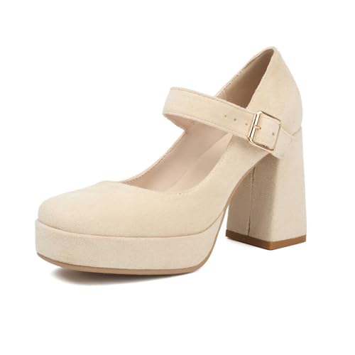 Celucke Damen Pumps Breite Füße Schuhe Elegant Kleiner Absatz Elegante mit Bequeme Sommer Damenschuhe und Bequem Trachtenschuhe für Riemchen Dirndl Halbschuhe Absatzschuhe Highheels von Celucke