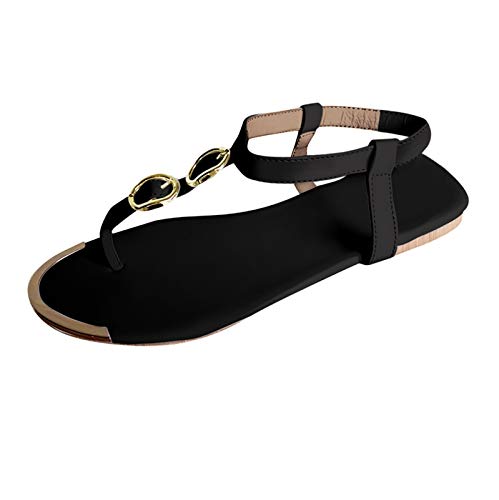 Celucke Damen Sandalen mit Zehentrenner Sommer Flip Flops Flache Schuhe Mode Open Toe Sandaletten Römersandalen Slides Strandurlaubsschuhe von Celucke
