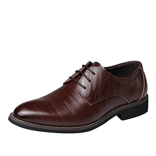 Celucke Derby Schuhe Herren Anzugschuhe,Business Oxfords Feine Lederschuhe Herrenschuhe Full Brogue Schnürhalbschuhe von Celucke